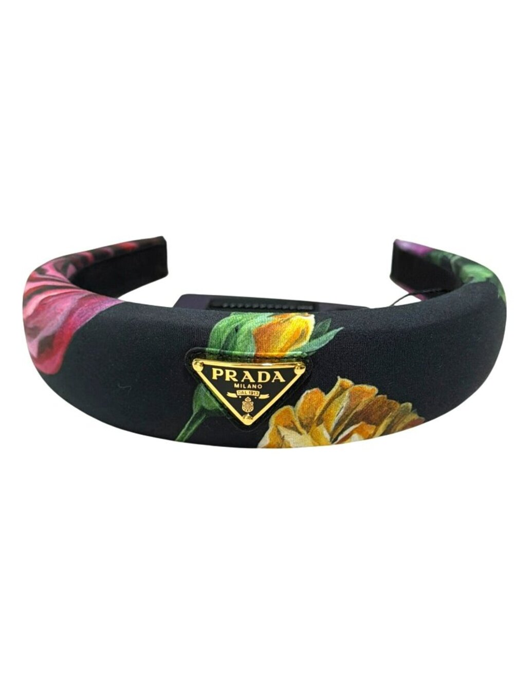 Prada $550 Floral Black Headband  New With Box